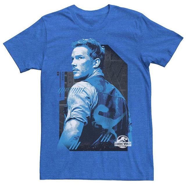 Mens Jurassic World Owen Blue Tone Portrait Tee Royal Grey Product Image