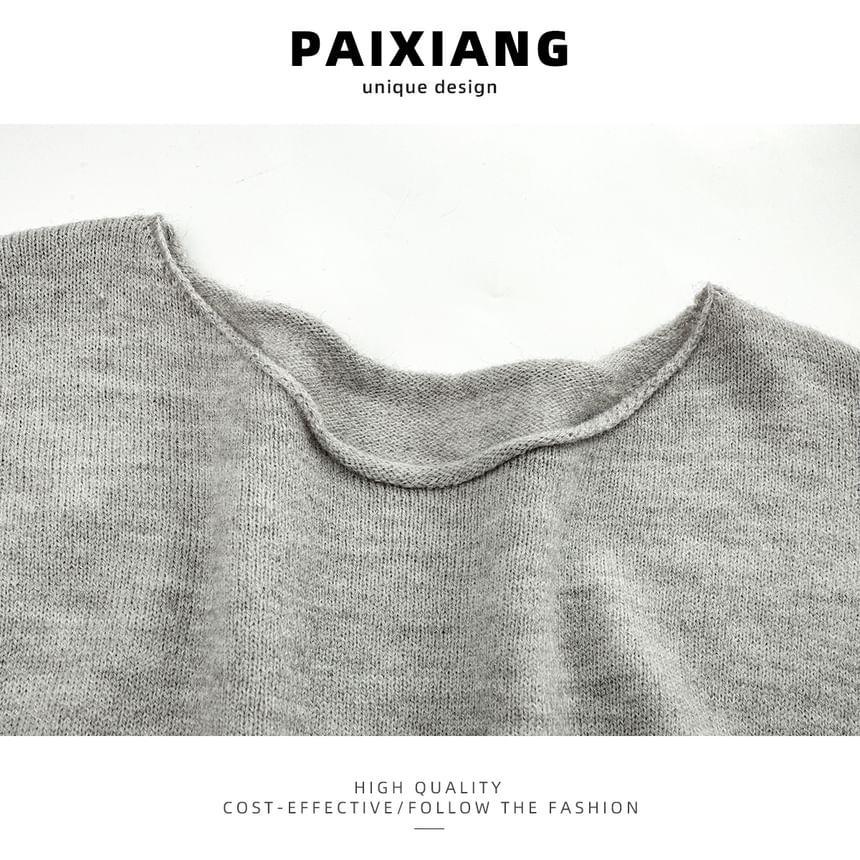 Crew Neck Plain Sweater Product Image