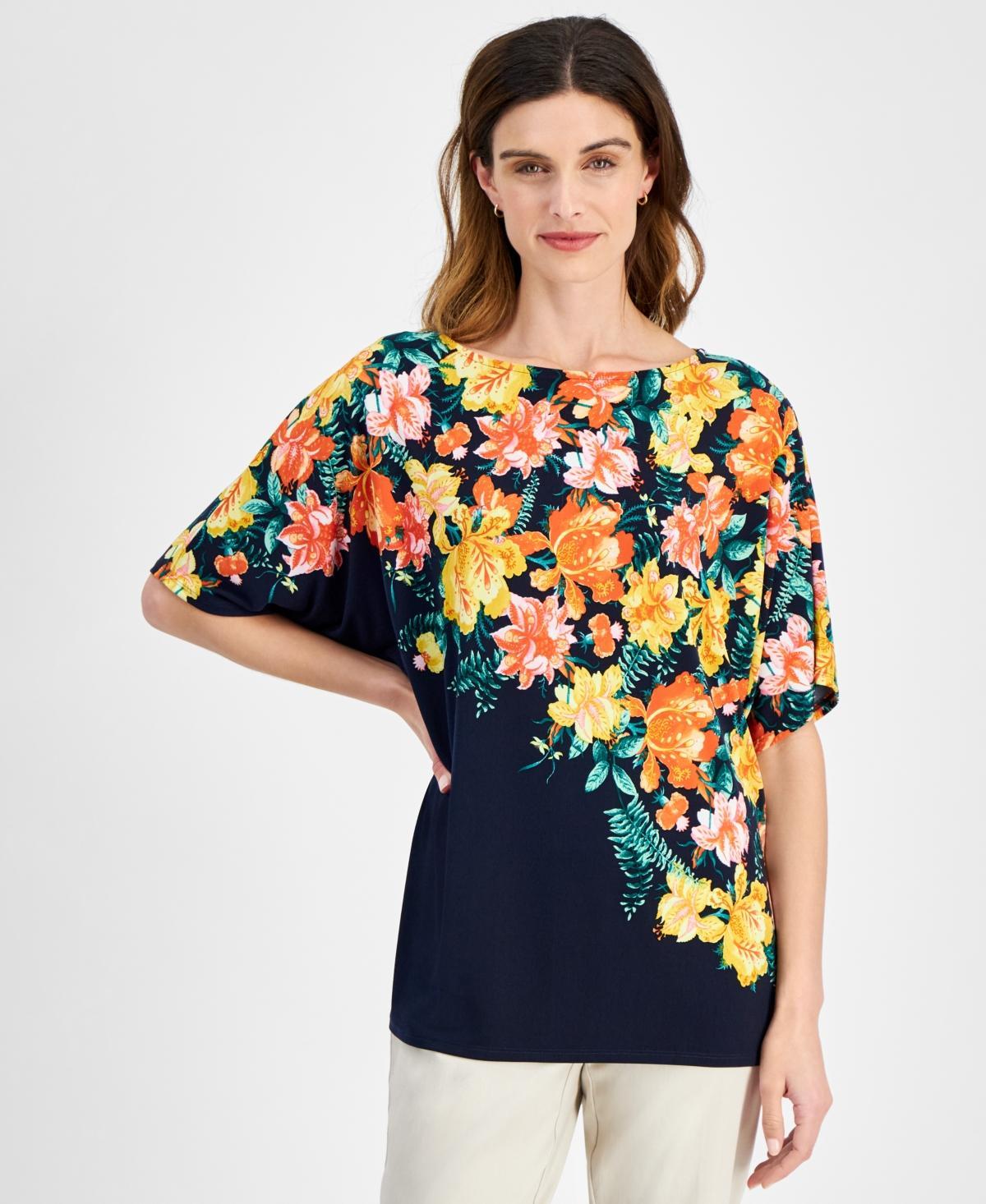 Jm Collection Womens Printed Dolman-Sleeve Top, Created for Macys Product Image