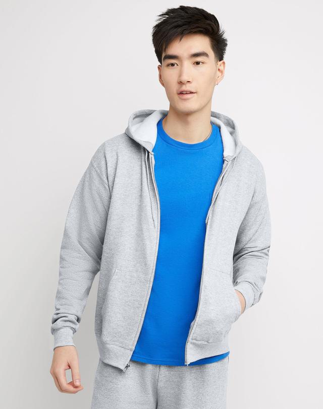 Mens Hanes EcoSmart Fleece Full-Zip Hooded Jacket Product Image