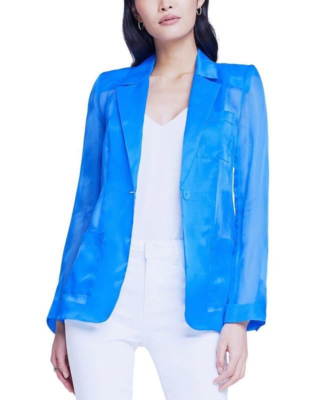 Tamara Silk-organza Blazer In Blue Product Image