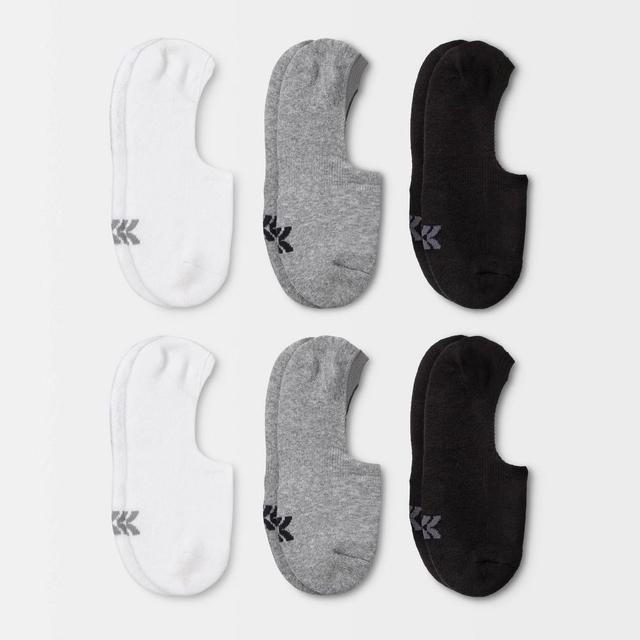 Womens Extended Size Cushioned 6pk Liner Athletic Socks - All In Motion White/Heather /Black 8-12 Product Image