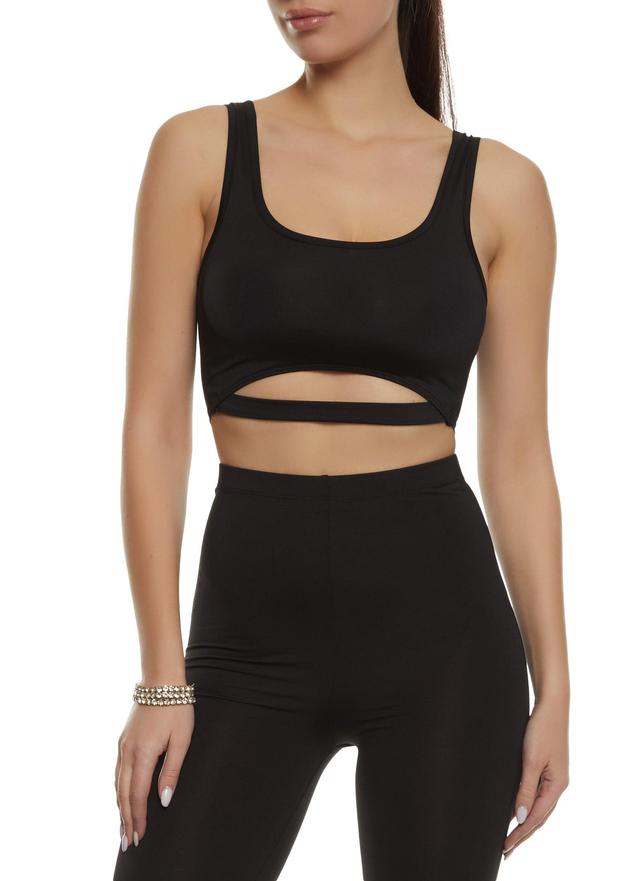 Womens Cut Out Cropped Tank Top Product Image