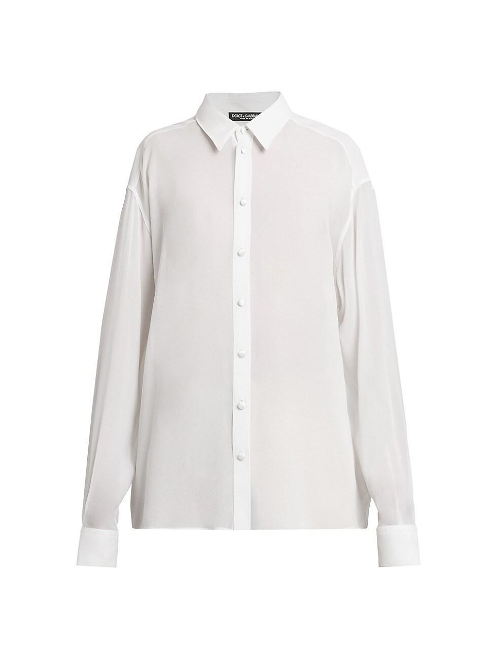 Mens Silk Georgette Button-Front Shirt Product Image