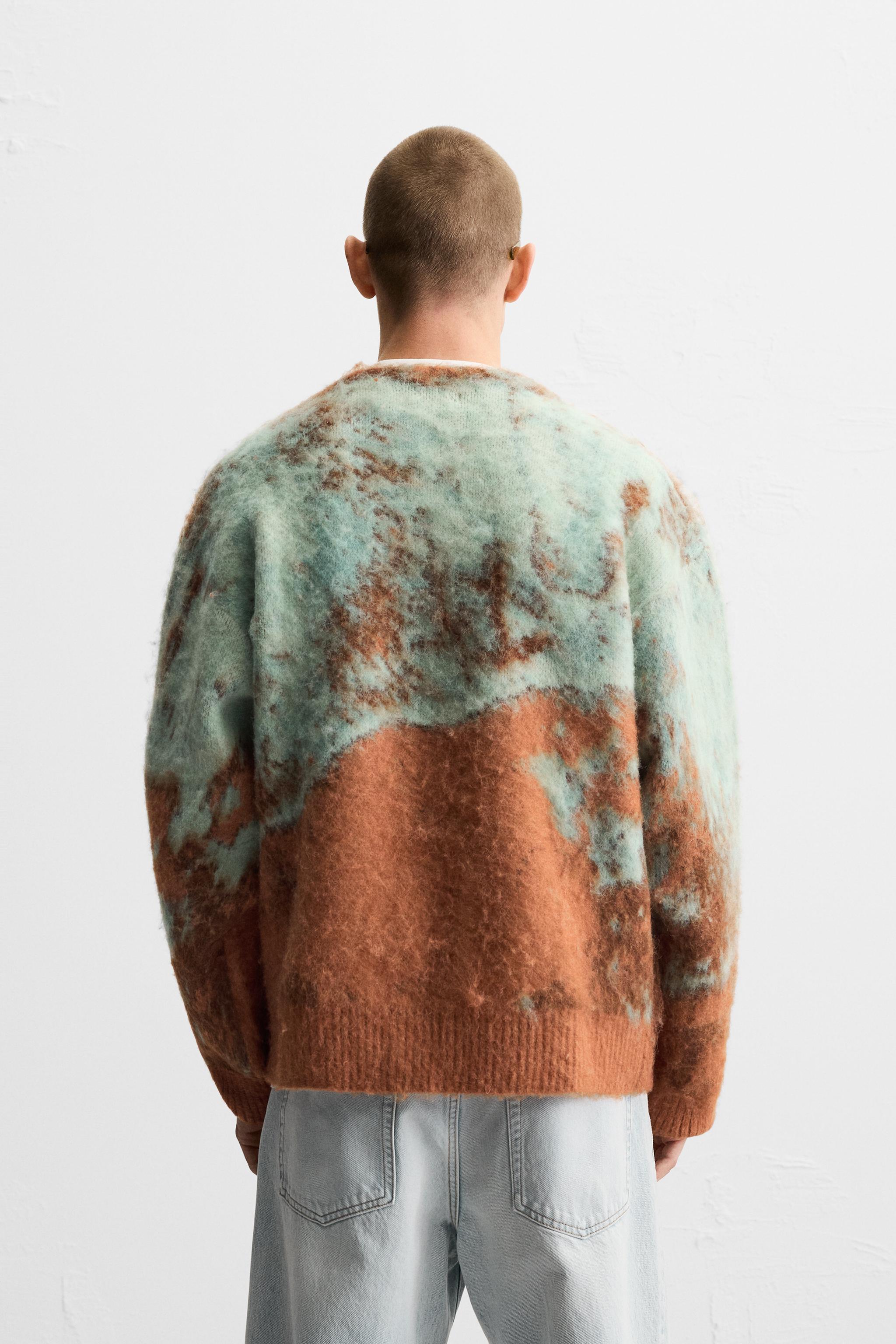 BRUSHED TEXTURE JACQUARD CARDIGAN Product Image