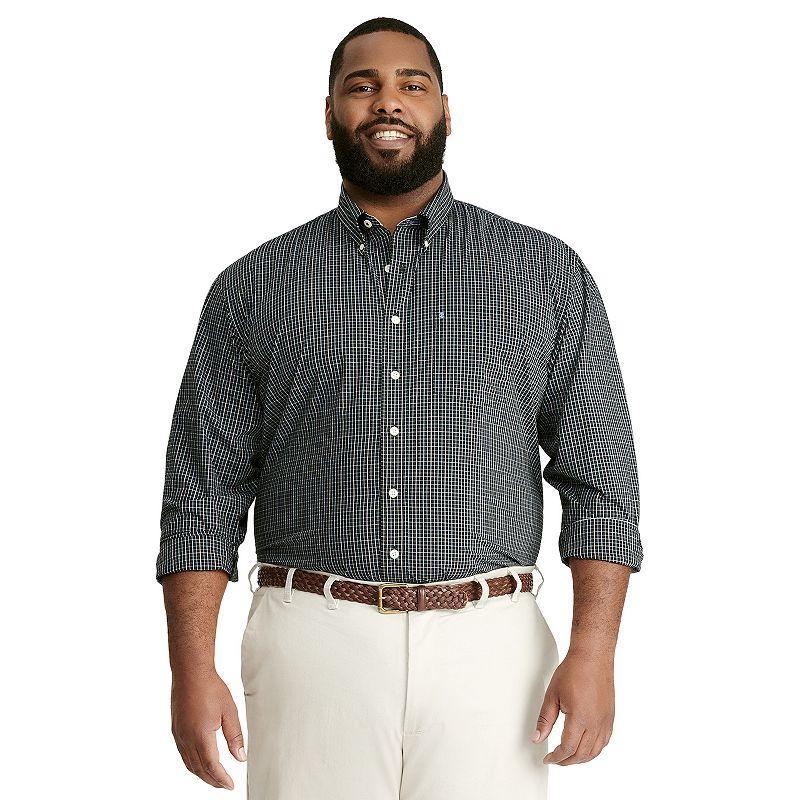 Big & Tall IZOD Classic Plaid Long Sleeve Button Down Shirt, Mens Product Image