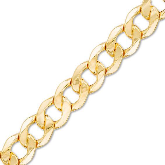 Men's 11.3mm Curb Chain Bracelet in 10K Gold - 9" Product Image