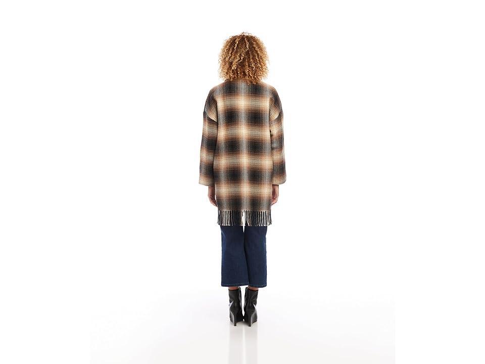 Karen Kane Plaid Fringe Jacket Women's Jacket Product Image