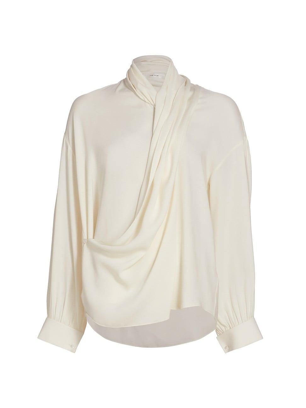 The Row Darnelle Draped Silk Top Product Image