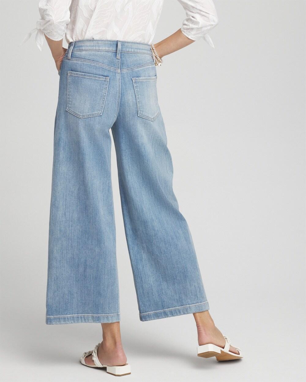 High Rise Wide Leg Cropped Denim Product Image