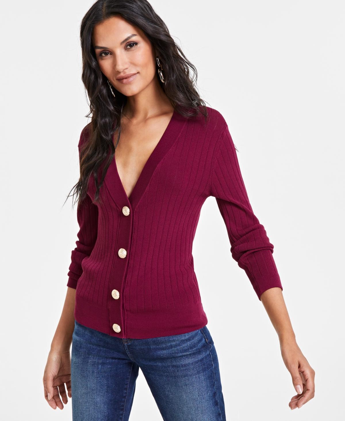 I.n.c. International Concepts Womens Ribbed Snap-Front Cardigan, Created for Macys Product Image