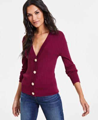 Women's Ribbed Snap-Front Cardigan, Created for Macy's Product Image