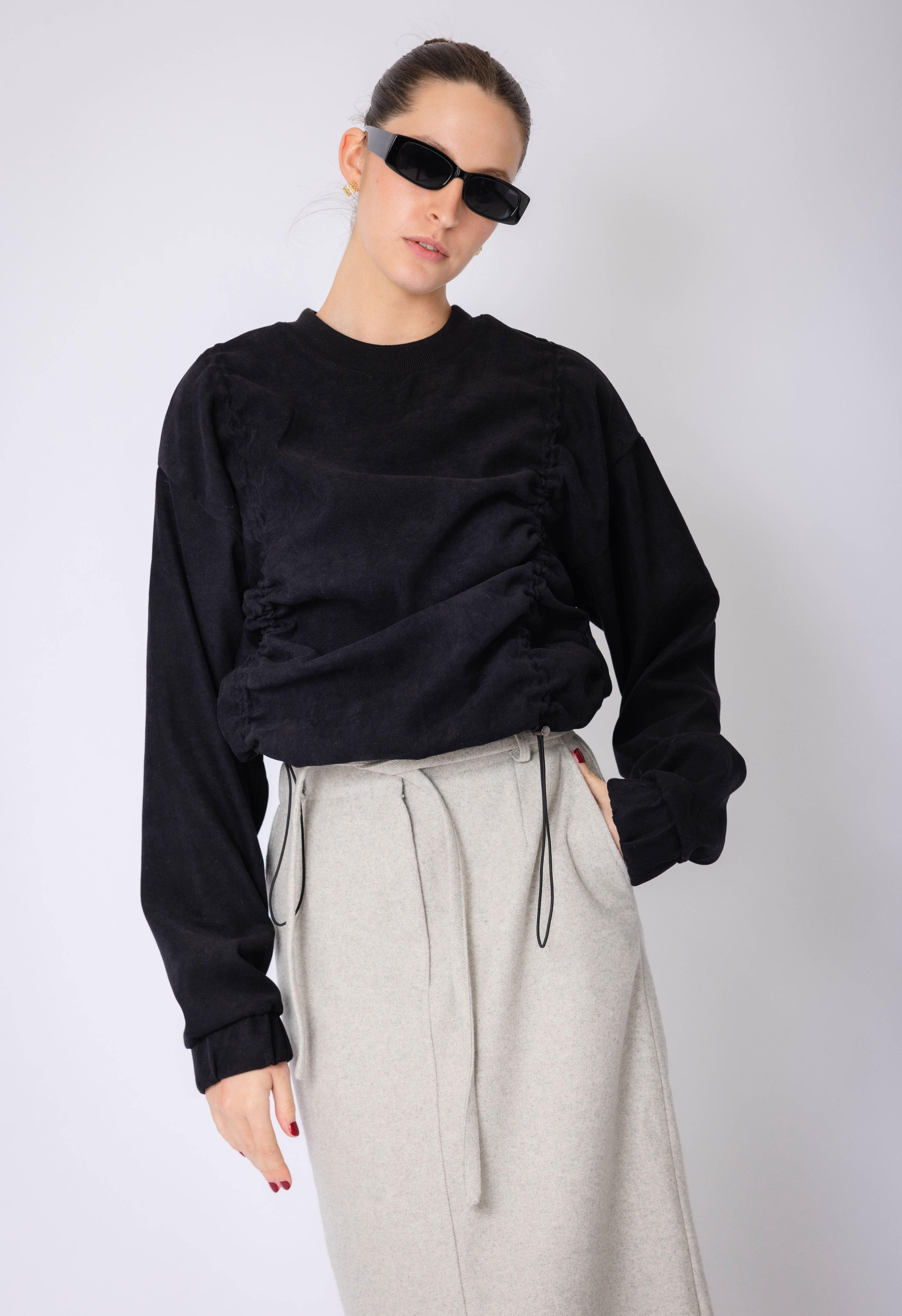 Wool Pencil Skirt In Grey Product Image