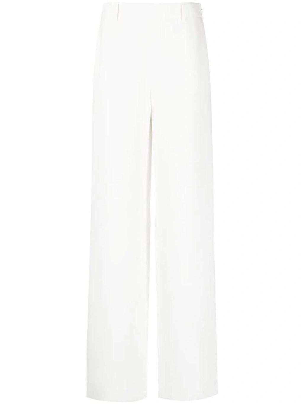 Silk-crepe Wide-leg Pants In White Product Image