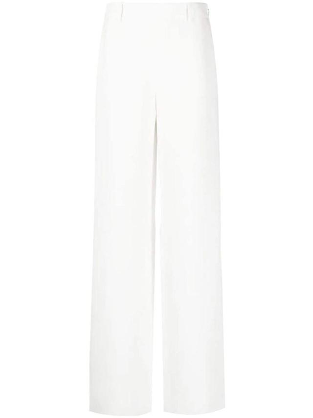 VALENTINO Silk-crepe Wide-leg Pants In White Product Image