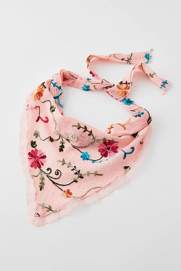 Embroidered Floral Headscarf Womens at Urban Outfitters Product Image