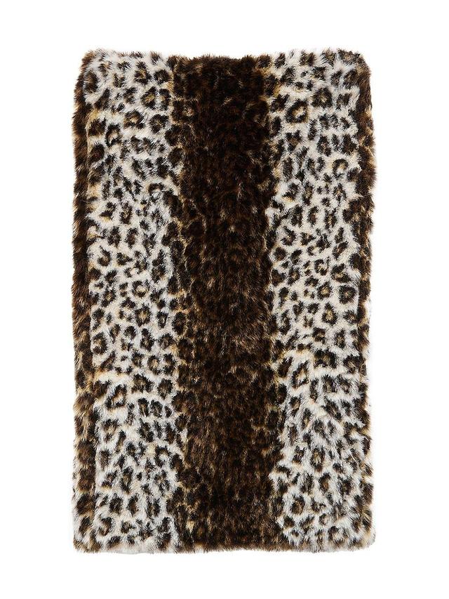 Womens Faux Fur Leopard Midi-Skirt Product Image