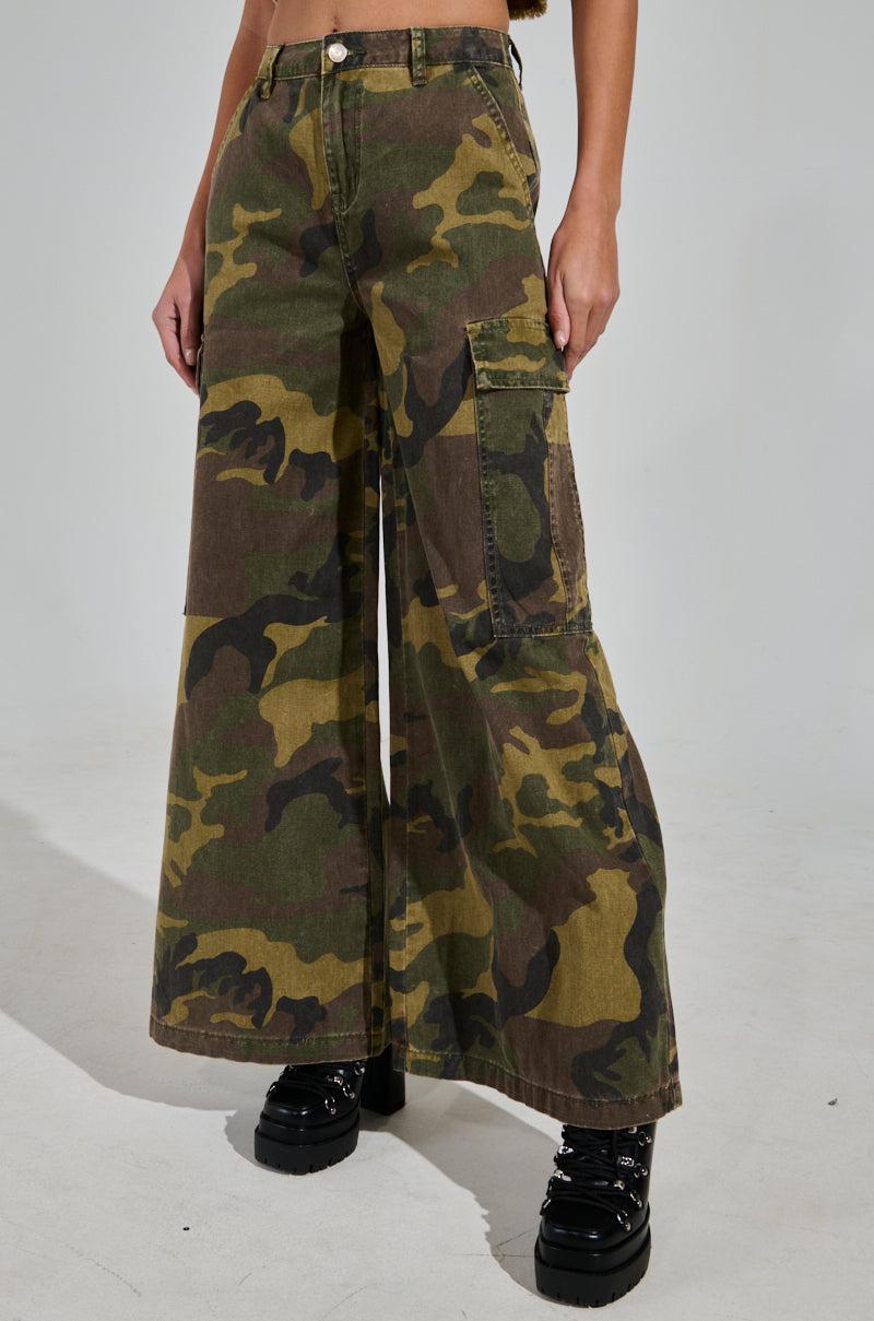 RIDE WITH ME CAMO WIDE LEG PANT Product Image