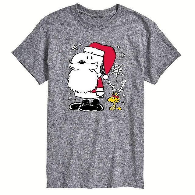 Mens Peanuts Snoopy Santa Reindeer Tee Med Grey Product Image