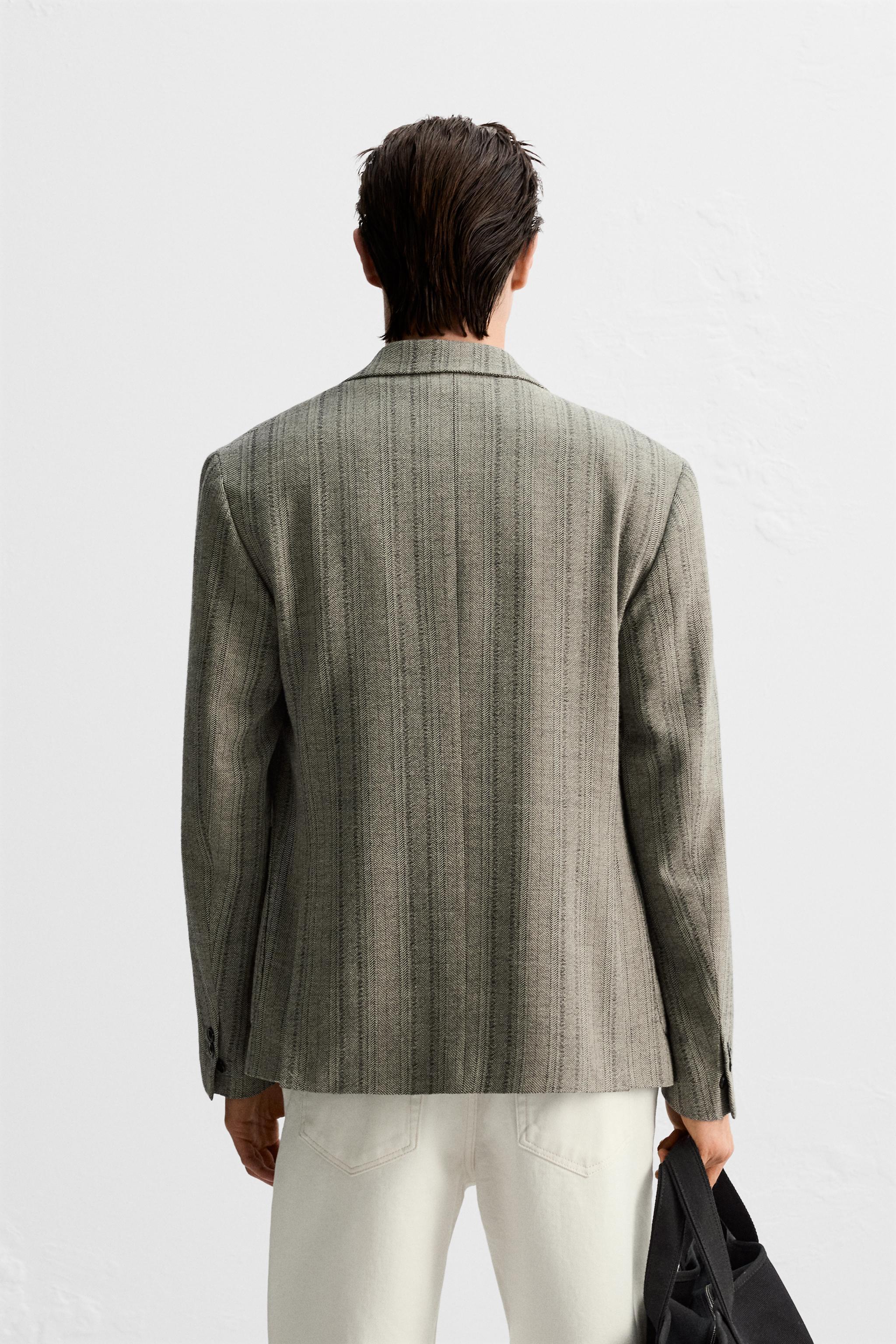 COTTON - WOOL HERRINGBONE BLAZER Product Image