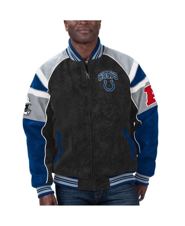 Mens G-iii Sports by Carl Banks Black Indianapolis Colts Faux Suede Raglan Full-Zip Varsity Jacket Product Image