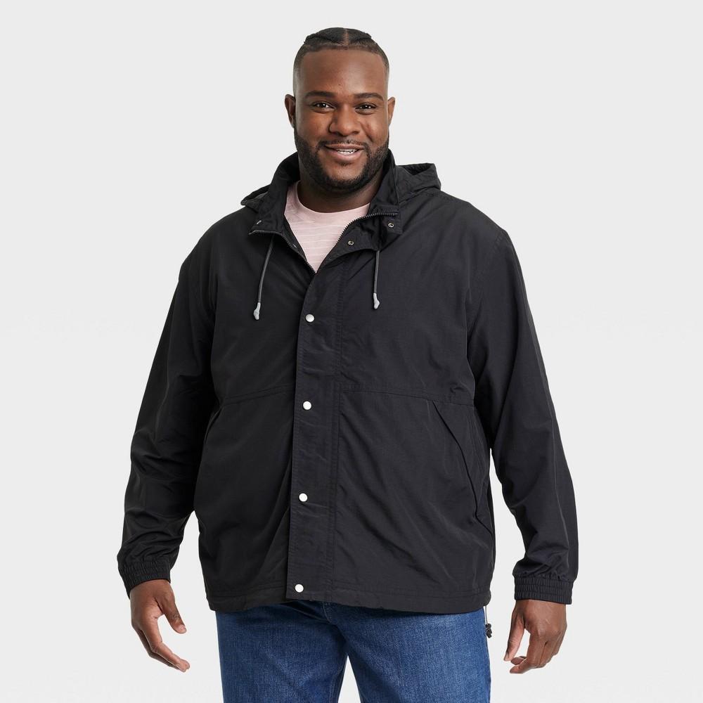 Mens Big & Tall Elevated Rain Coat - Goodfellow & Co Black 5XL Product Image