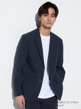 Mens Airsense Blazer (Cotton Like) with Quick-Drying Navy Small UNIQLO US Product Image