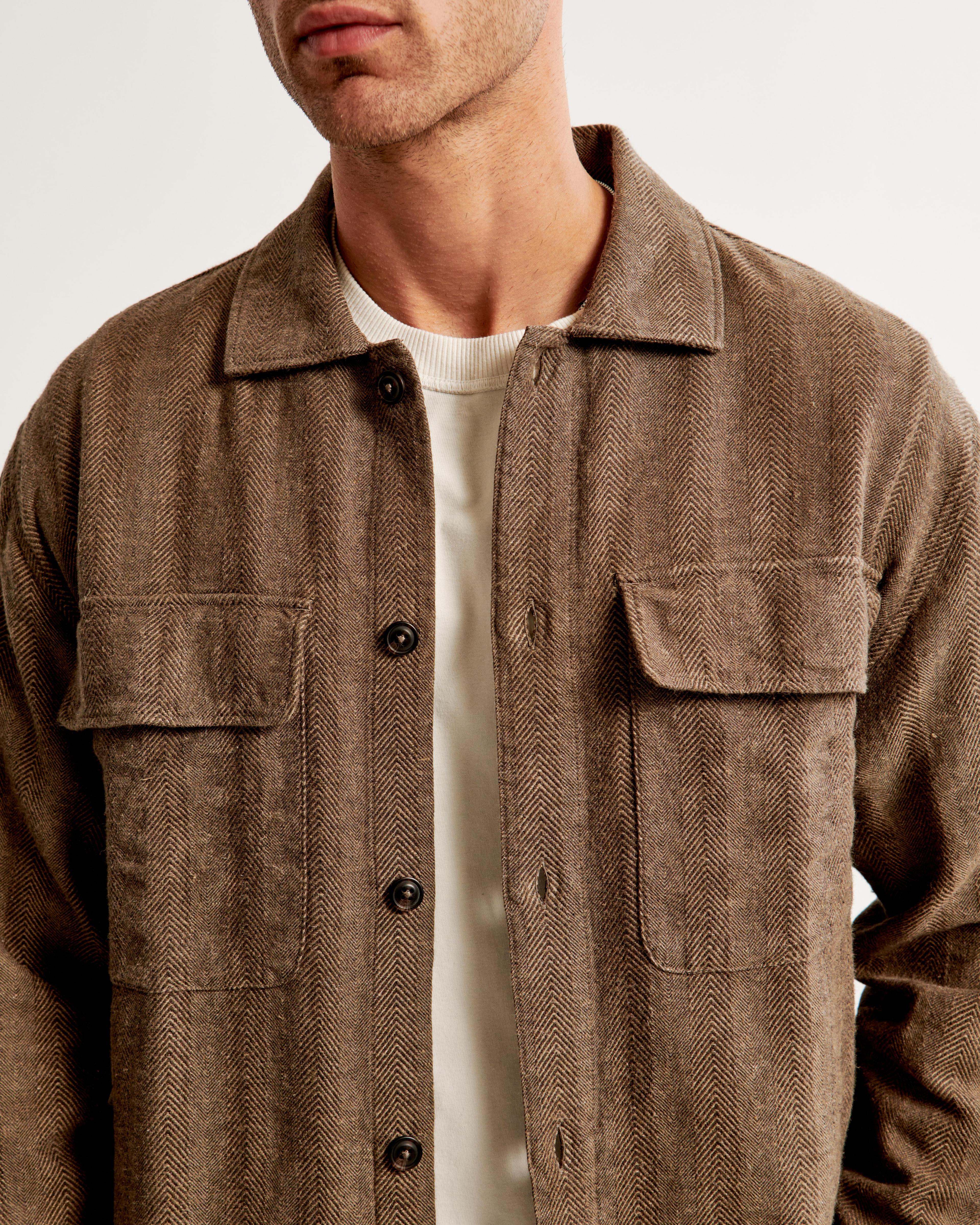 Linen-Blend Shirt Jacket Product Image