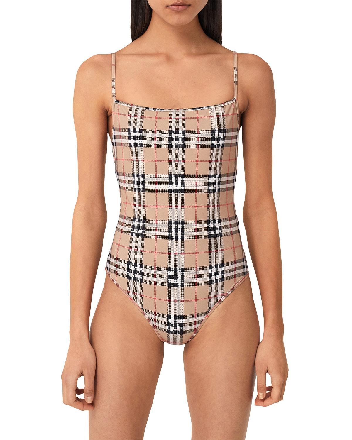 burberry Check One-Piece Swimsuit Product Image