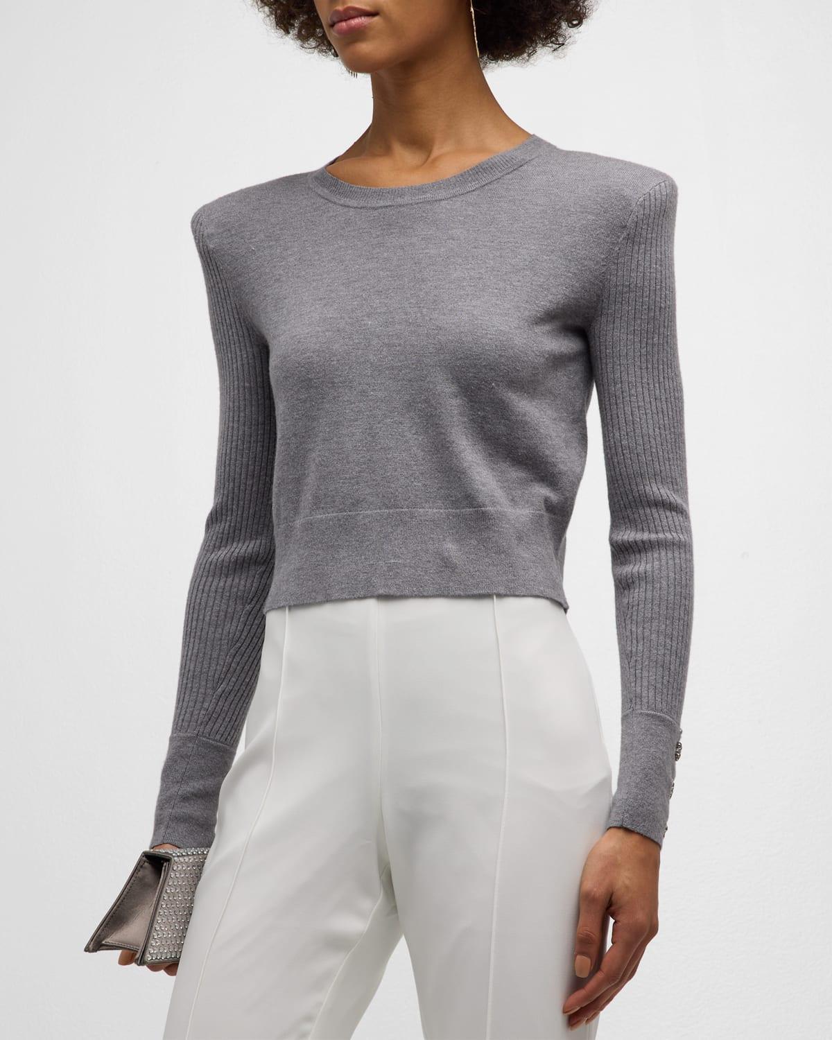 Womens Sky Crewneck Crop Sweater Product Image