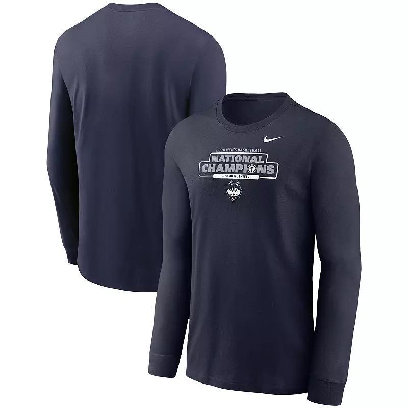 Youth Nike UConn Huskies 2024 NCAA Mens Basketball National Champions Long Sleeve T-Shirt, Boys Blue Product Image