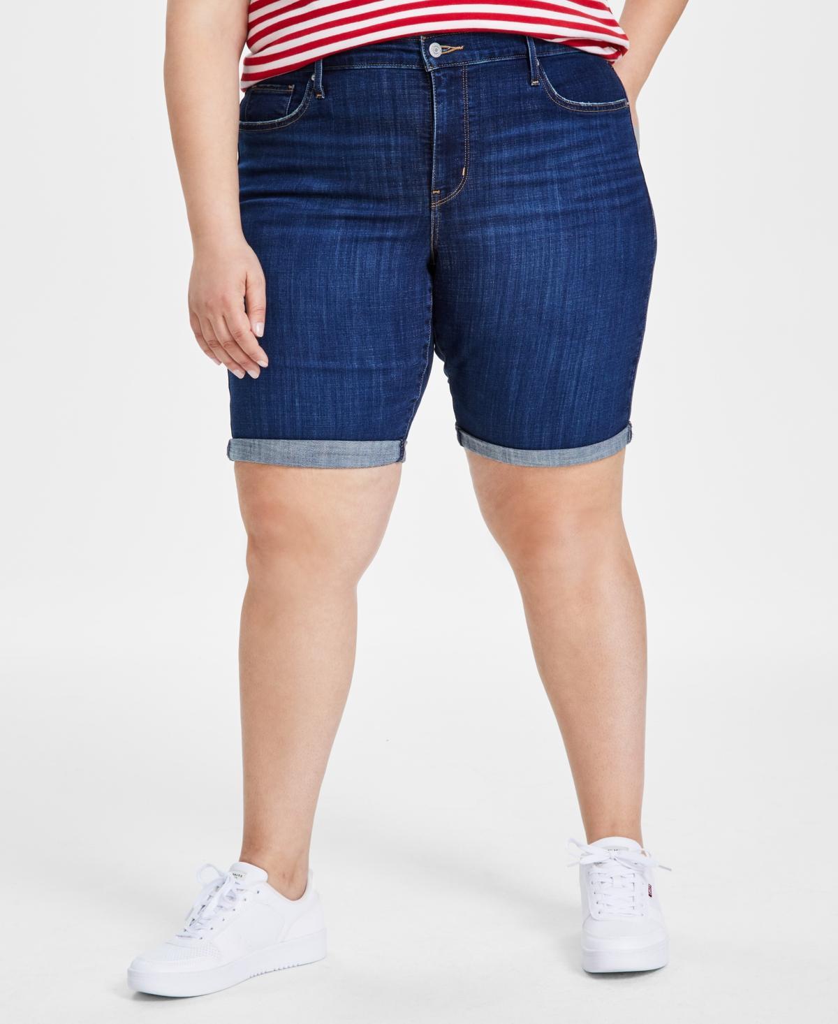 Levis Plus Size Classic Shaping Rolled Cuff Bermuda Shorts Product Image