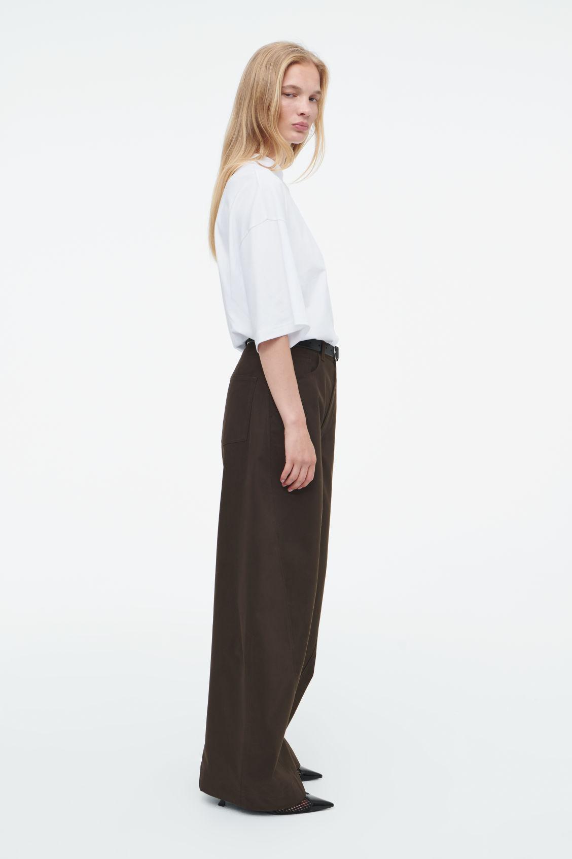 DECONSTRUCTED COTTON BARREL-LEG TROUSERS Product Image