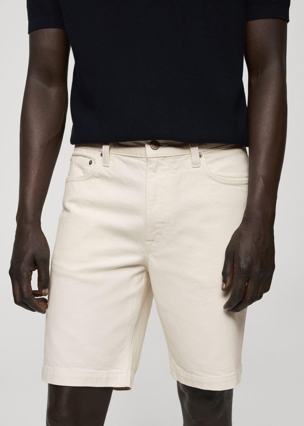 MANGO MAN - Regular-fit denim bermuda shorts off whiteMen Product Image