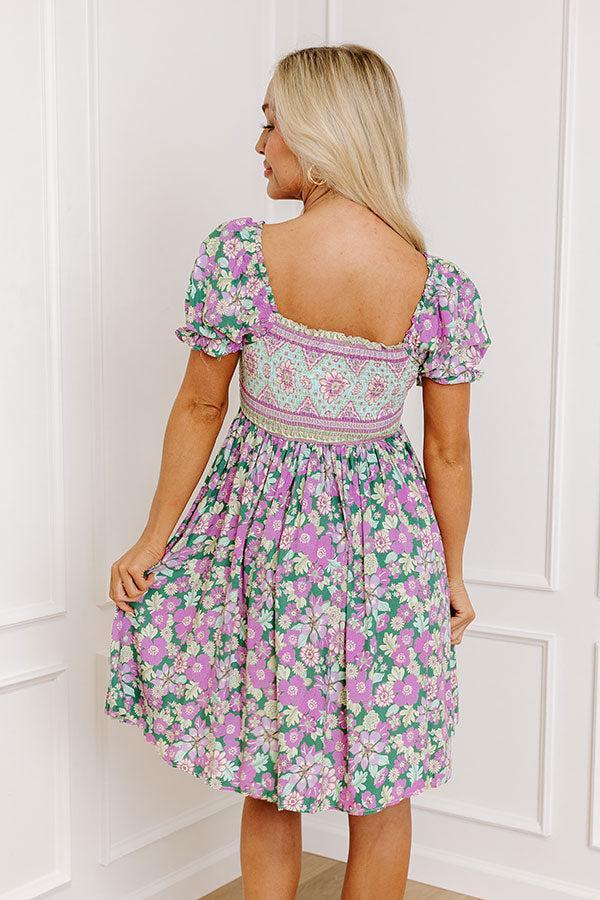 Fan Fav Smocked Floral Mini Dress in Lush Meadow Product Image