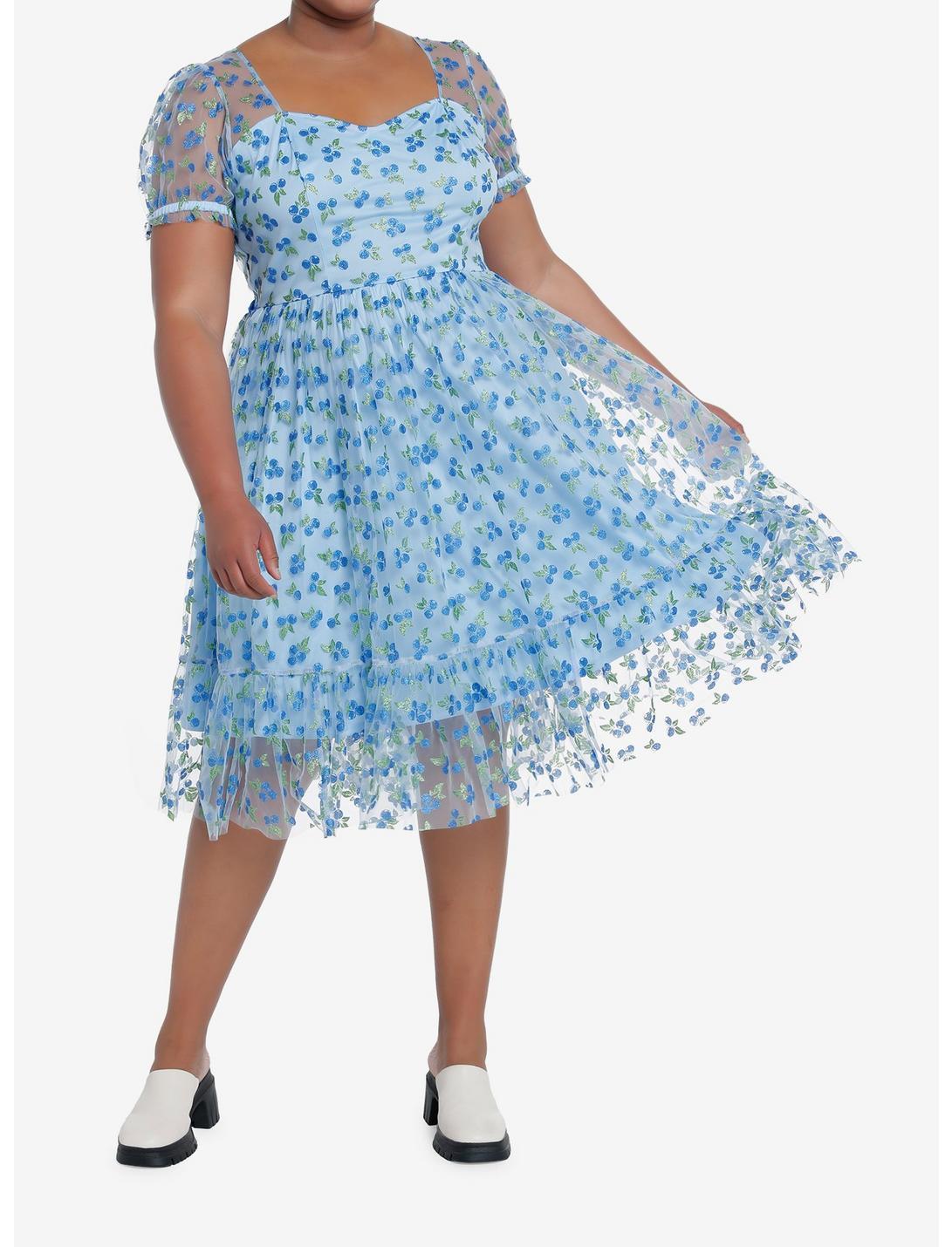 Sweet Society Blueberry Glitter Mesh Dress Plus Size Product Image