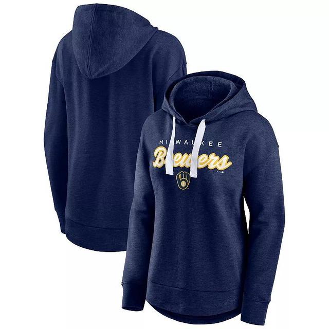 Womens Fanatics Branded Heather Milwaukee Brewers Set to Fly Pullover Hoodie Blue Product Image