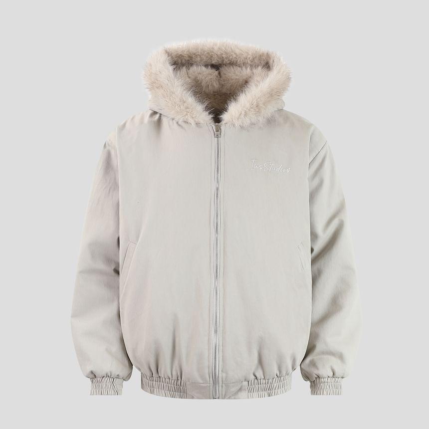 Furry Trim Zip-Up Padded Jacket Product Image