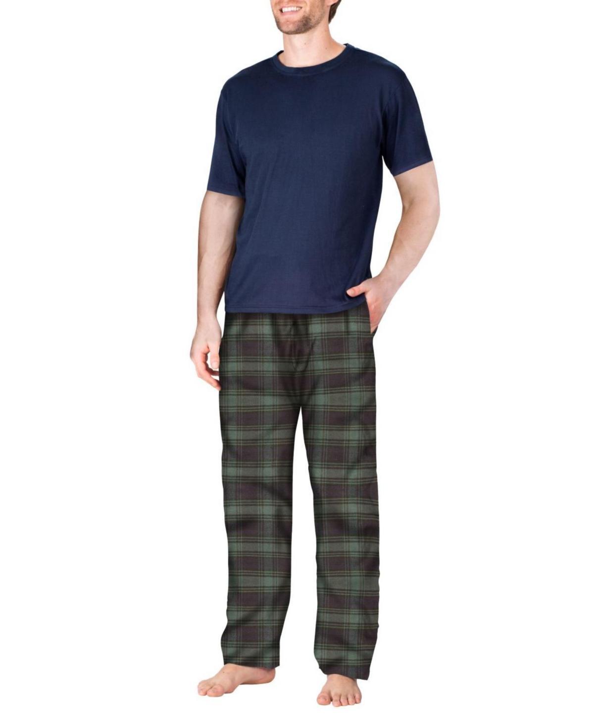 Sleep Hero Mens Short Sleeve Flannel Pajama Set Product Image