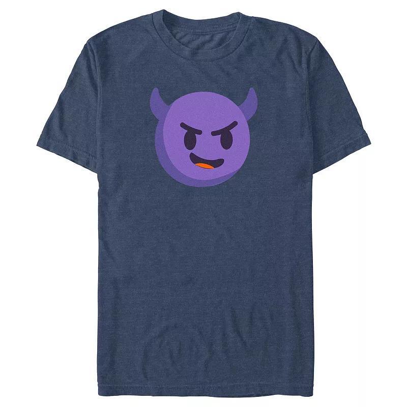 Big & Tall Purple Devil Emoji Graphic Tee, Mens Navy Grey Product Image