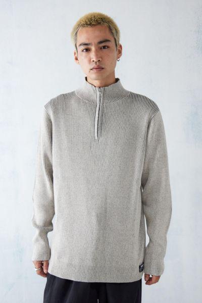 BDG Plated Grey Quarter-Zip Sweater Mens at Urban Outfitters Product Image