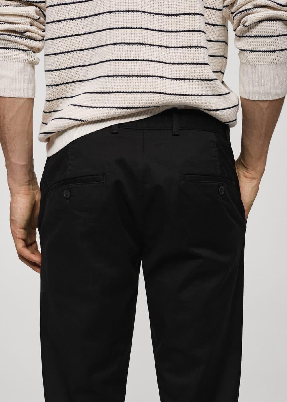 MANGO MAN - Slim fit serge chino trousers blackMen Product Image