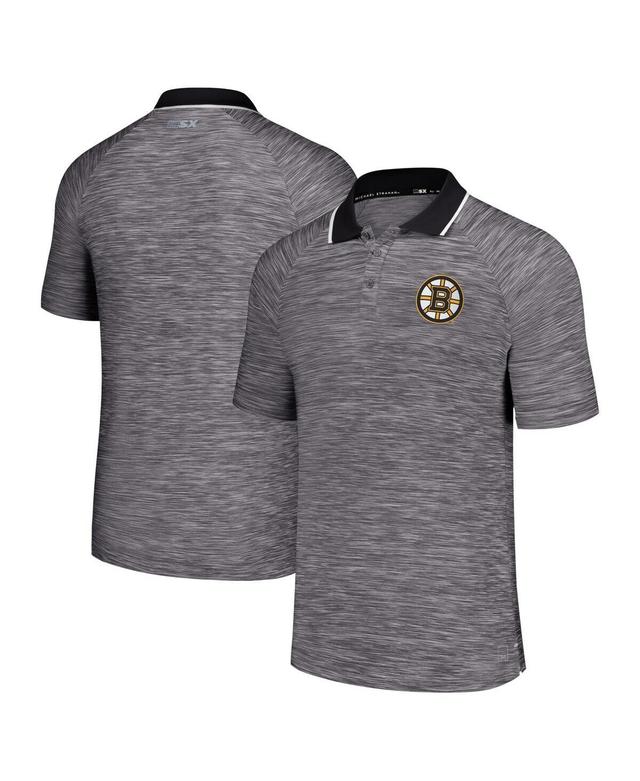 Mens Msx by Michael Strahan Gray Boston Bruins Strategy Raglan Polo Shirt Product Image