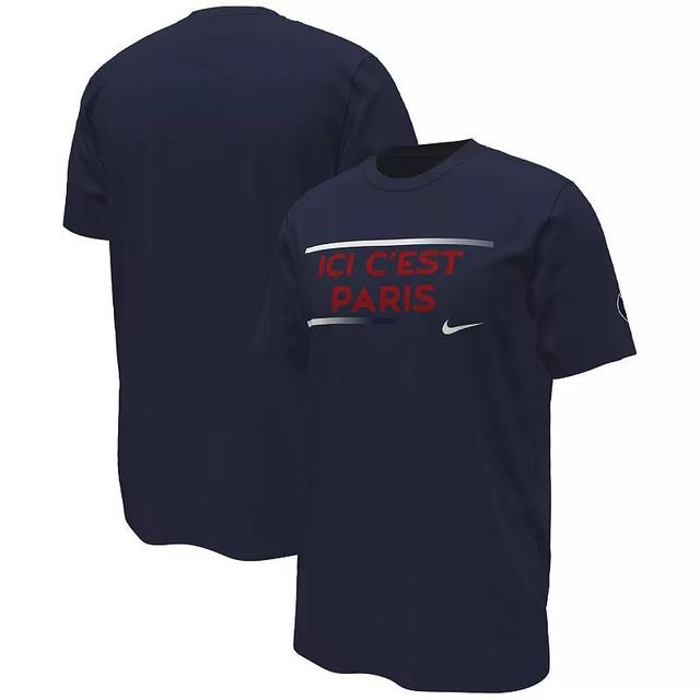 Mens Nike Navy Paris Saint-Germain Verbiage T-Shirt Psg Blue Product Image