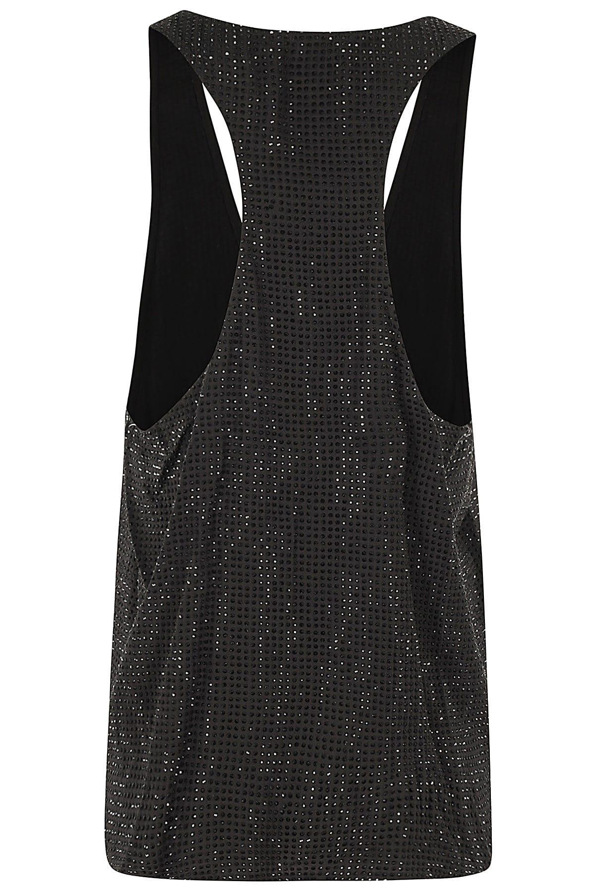 Crystal Embellished Racerback Tank Top In Black Product Image