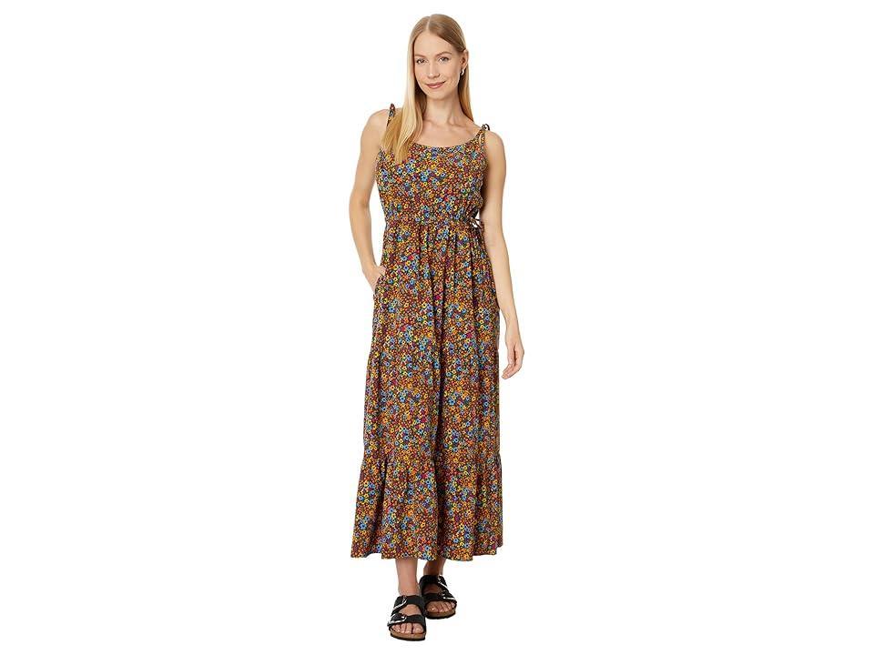 Toad&Co Sunkissed Tiered Sleeveless Dress (Black Micro Floral Print) Women's Dress Product Image