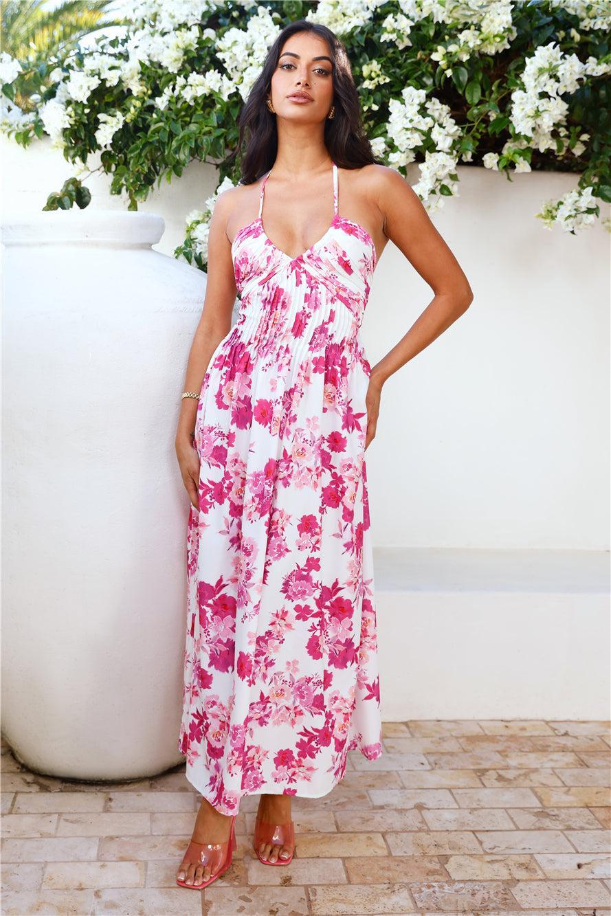 Lily Lane Halter Maxi Dress Pink Product Image