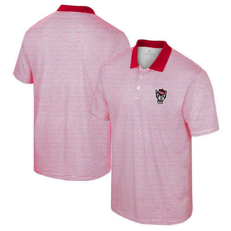 Mens Colosseum /Scarlet Ohio State Buckeyes Print Stripe Polo Product Image