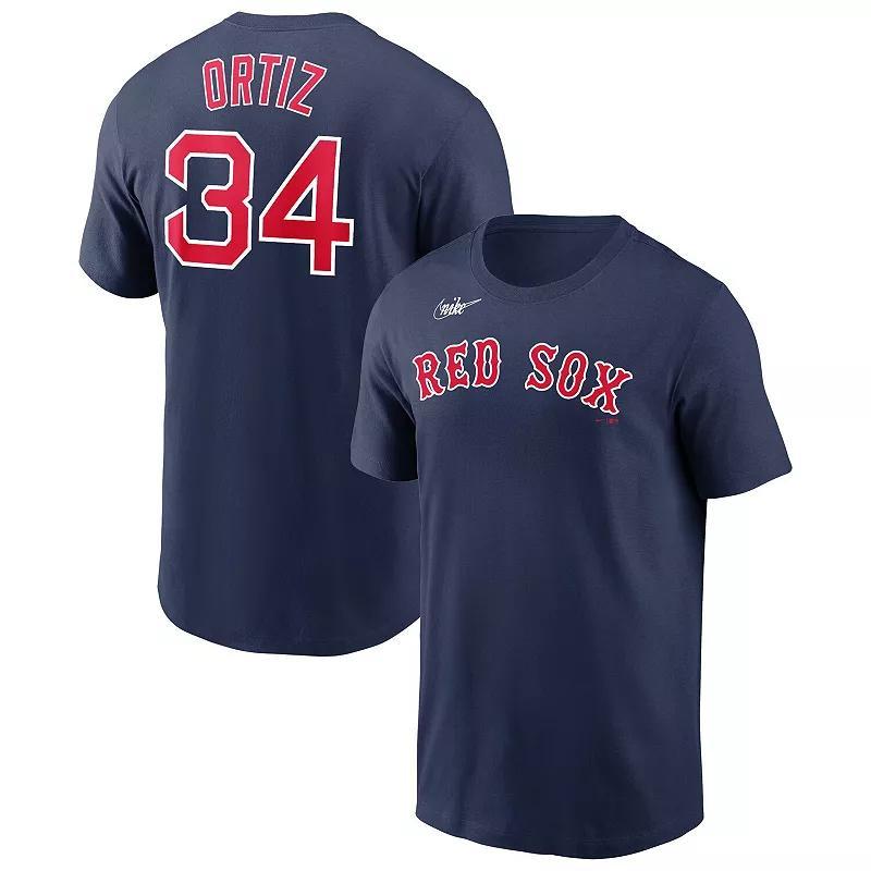 Mens Nike David Ortiz Navy Boston Red Sox Name & Number Logo T-Shirt RSX Blue Product Image