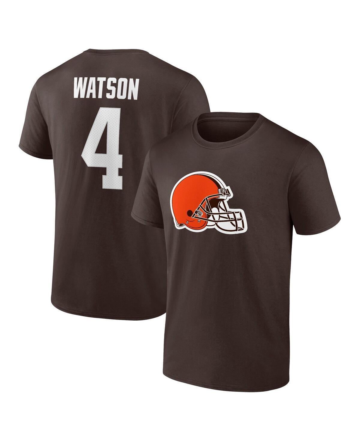 Mens Fanatics Deshaun Watson Brown Cleveland Browns Player Icon Name and Number T-shirt Product Image